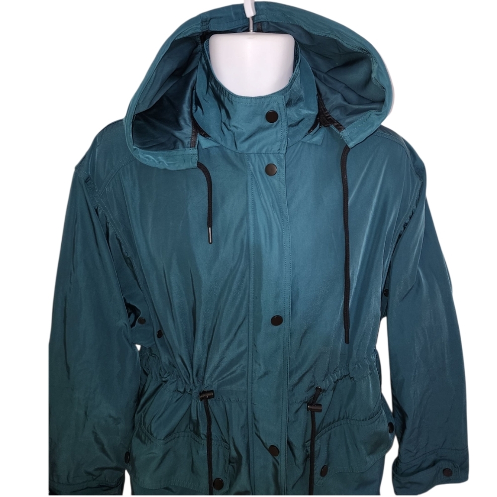 7 For All Mankind Green Rain Outdoor Windbreaker Adirondack Jacket - Women's - Picture 3 of 11